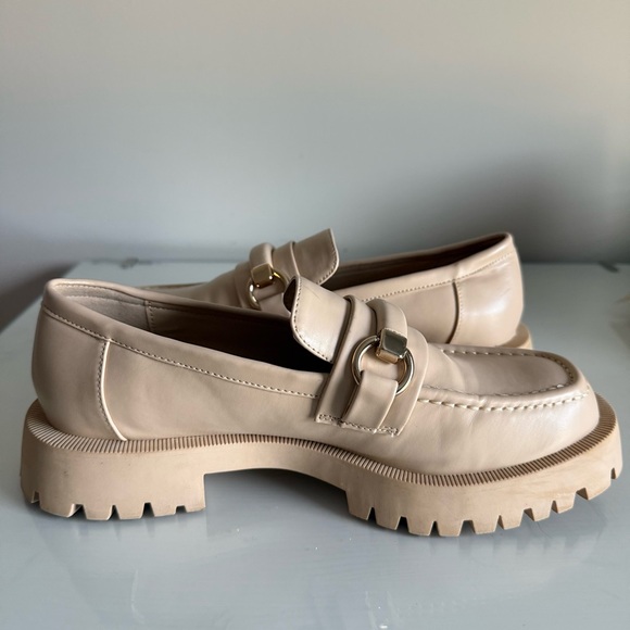 Zara Lug Sole Platform Loafers Cream Size 38 - Picture 9 of 15